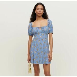 Reformation Corbin Mini Dress In Rory Blue Size 0